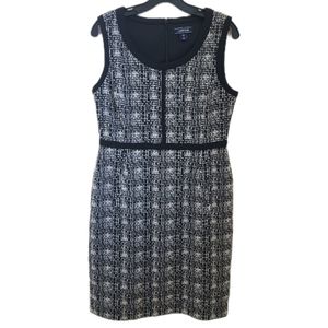 Lands' End Black and White Sheath Dress Size 10